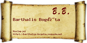 Barthalis Bogáta névjegykártya